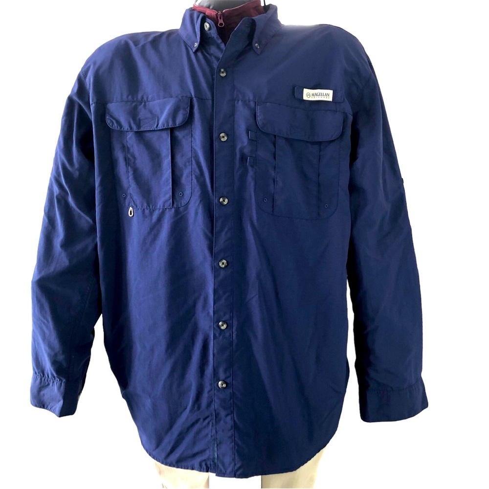 Magellan Outdoor Laguna Madre Navy XL long sleeve 2 pocket
